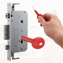 4PCS Universal Brass Bolt Key Security Rack Bolt Keys 80mm Spare Star Key for Doors and Windows Locks Fire Door Pipe Well Door, Key Length 30mm, Red