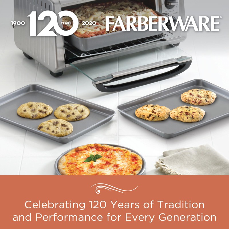 Farberware Bakeware Steel Nonstick Toaster Oven Pan Set, 4-Piece Baking