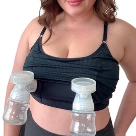 DAVIN & ADLEY Amelia Crop Cami, Hands Free Pumping & Nursing Bra Black