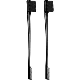 Double Sided Edge Control Hair Brush Comb Combo Pack 2 Pieces (Black, One size)