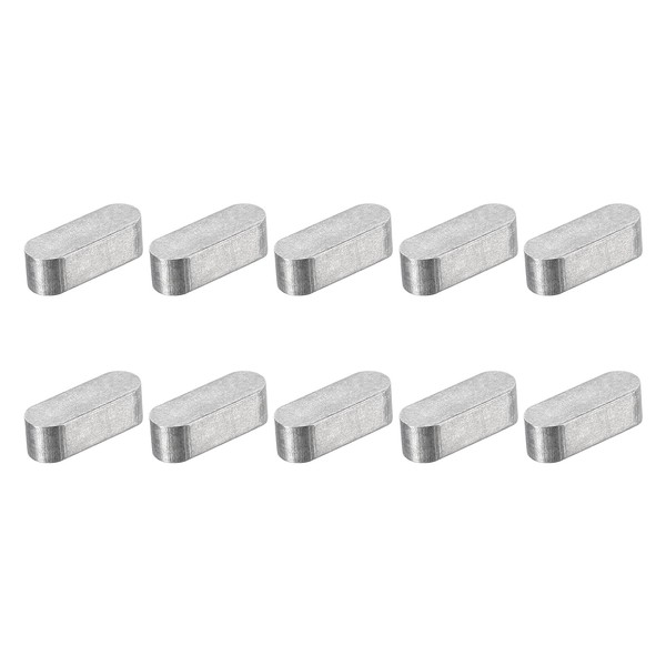sourcing map 10Pcs Round Ended Feather Key, 8x7x22mm Stainless Steel