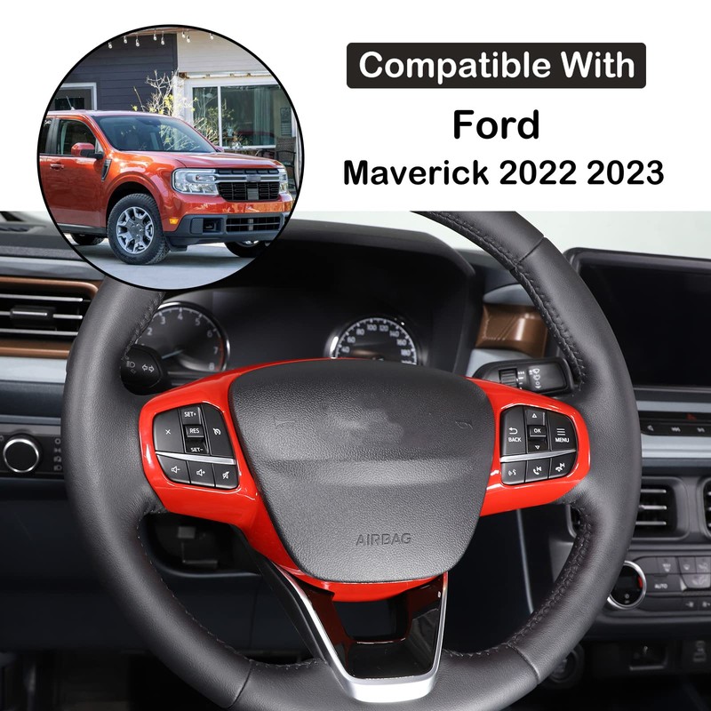 Car Steering Wheel Button Frame Cover Trim Compatible with Ford