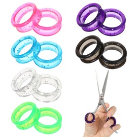 12 PCS Scissors Finger Rings Soft Silicone Scissors for Pet Grooming Scissors Accessories for Animal Hair Cutting Thumb Inserts Finger Protector Ring for Professional Barber