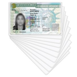 10PCS Green Card Holder,Green Card Sleeves-Waterproof and Reusable for Medicare License Social Security and ID Card