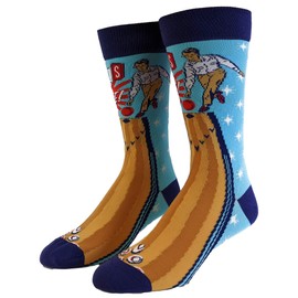 Calcetines para hombre con diseño de bolos divertidos y divertidos, Azul / Patchwork, Talla única