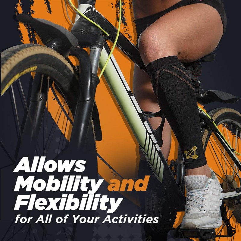 CopperJoint Compression Calf Sleeve–Copper-Infused High-Performance Design, Promotes Proper Blood Flow,