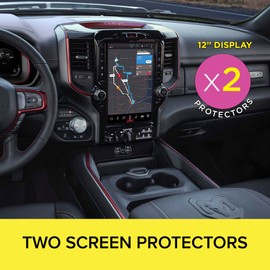 Artemis Shields Matte Anti Glare Screen Protector Designed for 2024 2025 RAM 1500 Laramie Crew Cab 4x4 12 Inch Infotainment Navigation Multimedia Touchscreen Display 12 Inches 2 Pack