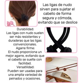 Docena De Liga De Nudo para Cabello, color Negro, Resistente, banda elastica