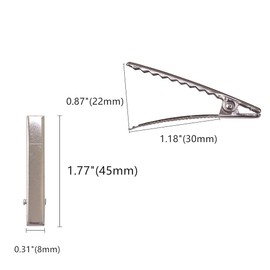 Silver Duckbill Alligator Clips - 50pcs Metal Hair Alligator Clips - 45mm Hair Curl Sectioning Clips - Curl Section Crocodile Barrettes,Crocodile Clips Hair Pins Duckbill Hairclips