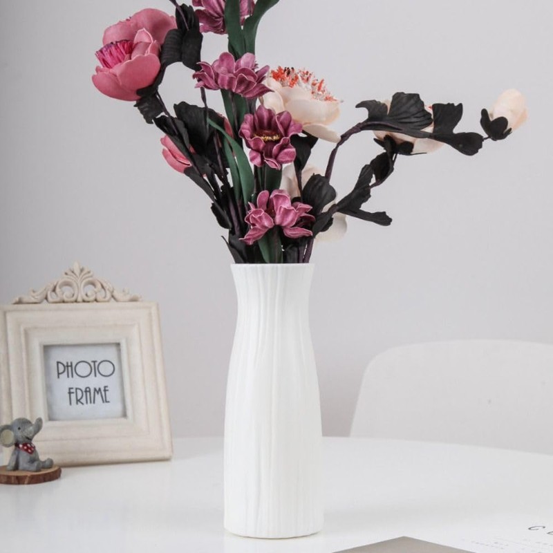 Reusable Plastic Flower Vase Imitation Ceramic Decorative Container for Flower
