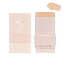 Korean Cosmetics Foundation Stick with Brush, Women and Men Foundation Stick with Brush, M Shape Brush Head Double Head Design, Multiple Uses in One Point, High Fit, Easy to Operate, Natural,