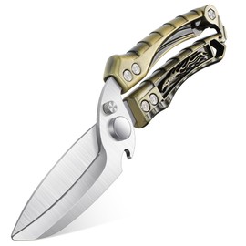 Japaknives Heavy Duty Poultry Shears,Detachable Kitchen Scissors for Chicken|Meat|Fish,Sharp Kitchen Shears with Serrated Edge,Stainless Steel Cooking Scissors for Thanksgiving Christmas (Green)