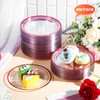 Uiifan 100 Pieces Disposable Plates Clear Plastic Round Plates with
