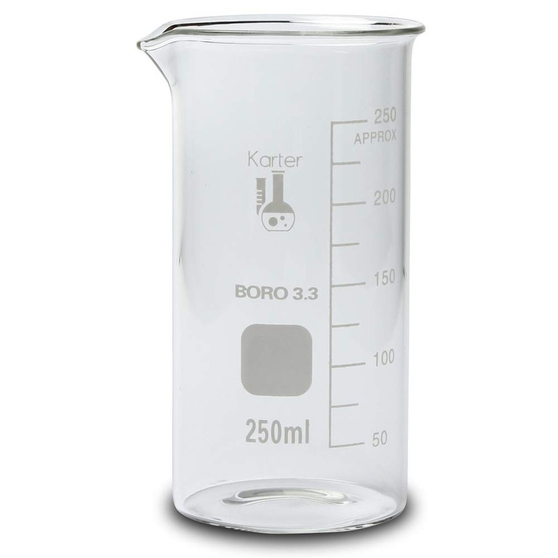 Glass Tall Form Beaker Set, 5 Sizes - 50, 100,