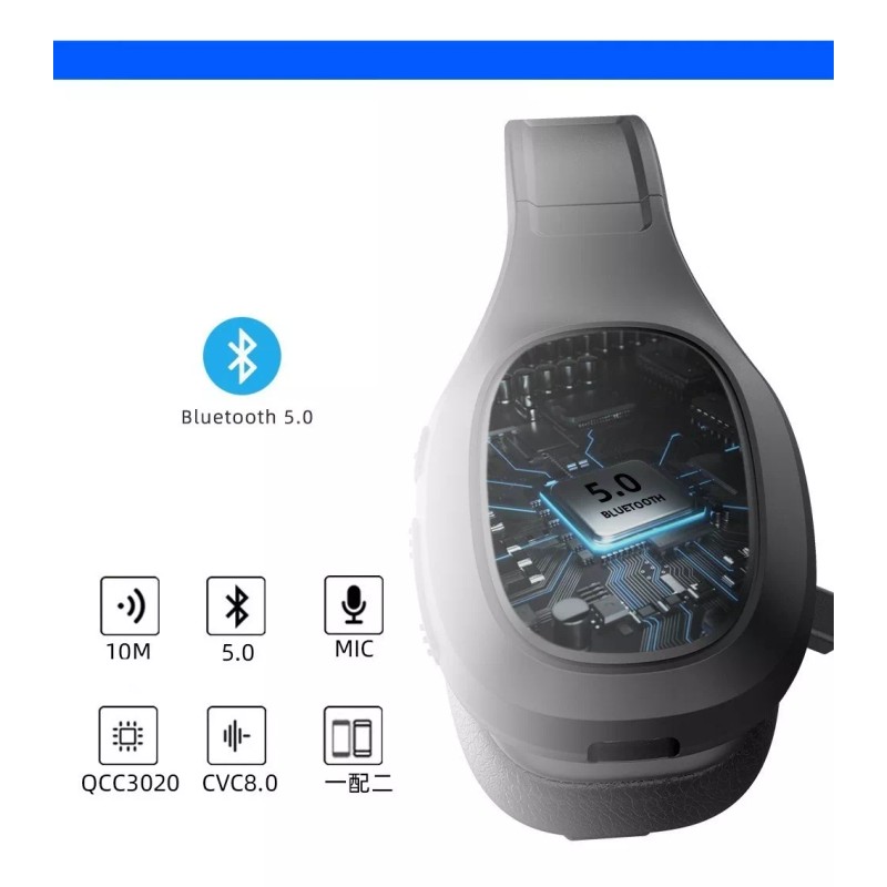 Mycom Audífonos De Diadema Manos Libres Bluetooth Con Micrófono Color