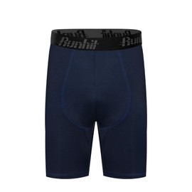 Runhit 3 Pack Youth Boys' Compression Shorts,Boys Performance Athletic Base Layers Underwear Sports Shorts Black+White+Navy Blue XL
