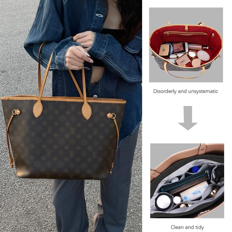 Lckaey purse organizer insert for neverfull gm mm graceful pm