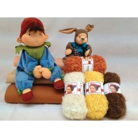 witte Engel Doll Hair Mohair Gold Blonde 50 g, 64% Mohair, 27% Wool, 9% Polyamide