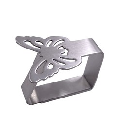 Aliotech 4pcs Butterfly Shape Stainless Steel Silver Tablecloth Clips Holder for Wedding Party Picnic Dinner Table Cover