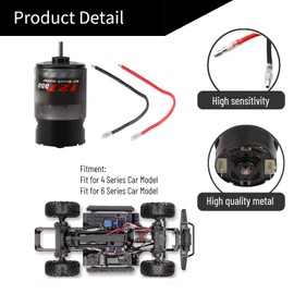 VGEBY RC Motor Brushed, 550 Brush Motor Metal High Precision Low Noise Motor Suitable for TRX 4 RC Vehicle Model (12T) Model Toy Accessories