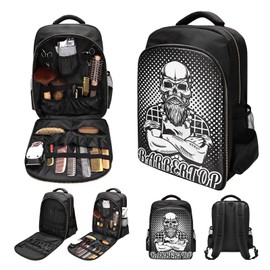 Barber Supplies Clippers Backpack for Hairdresser, with Barber Cape & Barber Brush, Large Barber Travel Bag Zipper Backpack, Water Proof Barber Accessories of Professional Hair Cutting Tools Backpack