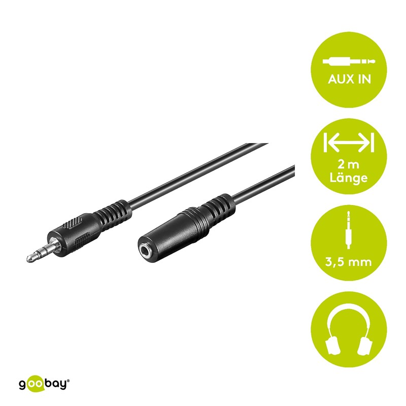 Wentronic 50431-GB 2.0m 3.5 mm Stereo Plug to 3.5 mm