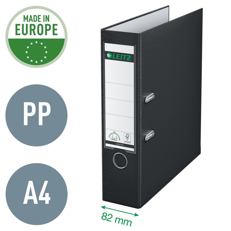 LEITZ ライツ レバーアーチファイル A4 背幅 81mm 2穴 600枚収納 ブラック 10105095