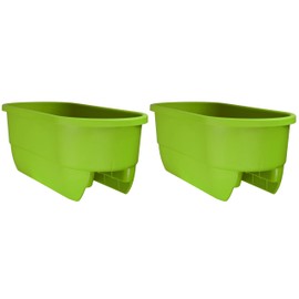 Apollo Exports International AP-5720/MG/2, Margarita, 24" Dual Deck Railing Planter, (Set of 2)