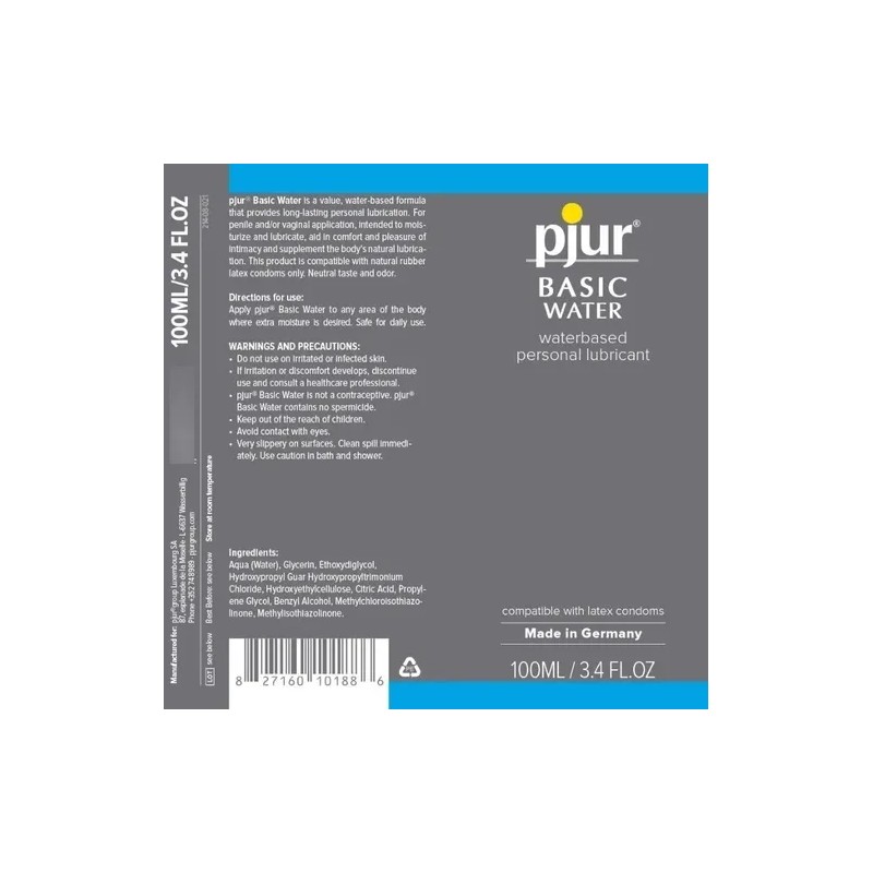 Pjur - Lubricante Intimo Premium Base Agua Sensación Sedosa