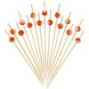 Minisland Orange Red Pearl Fancy Toothpicks for Appetizers, 4.7 Inch