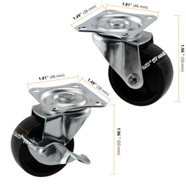 SEUNMUK 10 Pack 40mm Swivel Castors, Heavy Duty Caster Wheels for Moving, Furniture Castors with Screws Trolley Wheels for for Furniture, Equipment, Maximum Weight Per Unit 20Kg