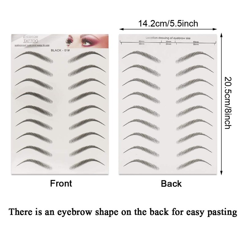 6D Simulation Eyebrow Stickers 6 Sheets/56 Pairs Hair-Like Waterproof Eyebrow