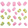 Peach Pink Press on Nails Short Square Fake Nails with