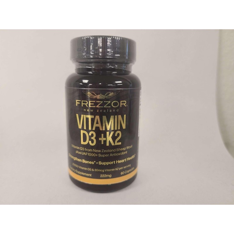 FREZZOR Vitamin D3 and K2 Caps, High Potency D3 2000IU