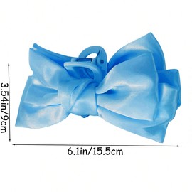 Hair Bows Claw Clip for Women Girls Strong and stable Big Bows Hair Clips Nonslip Bows Claw Clips for Women Bow Clips with Soft Bow Knot for Thin Thick Hair (blue, 1 pcs)