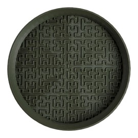 happimess USA2101B Drew 6.5" Modern Geometric Indoor Sustainable 3D Printed Plant Saucer, for Living Room, Kitchen, Bedroom, Olive