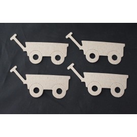 Wagon Bare Chipboard 4 Die Cuts Embellishments Scrapbooking