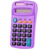 Calculator Purple, Basic Small Solar and Battery Operated, Large Display