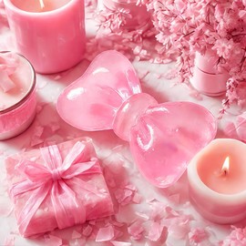 T-shin Bow-Tie Shaped Scented Soap Bar,Elegant Luxury Rose & Sakura Essential Oil Spa Bath Soap Bar,Handcrafted Skincare Niacinamide, Moisturizing Gift for Weddings & Self-Care