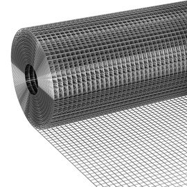 Potnet Galvanized After Welding Hardware Cloth 1/2 inch 24 x 100 ft 19 Gauge, Double-Layer Rust-Proof Design, Easy to Bend and Durable, Chicken Wire Mesh Tree Guard Rodent Wire