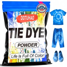 DOTUHAO Tie Dye Powder, Blue Tie Dye for Clothes, Fabric Dye, Permanent & Washfast Powder Tie Dyes, Creative Dyes for Clothes (Blue,2 OZ)
