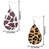 20 Pieces Leather Earrings for Women Petal Leopard Print Earrings