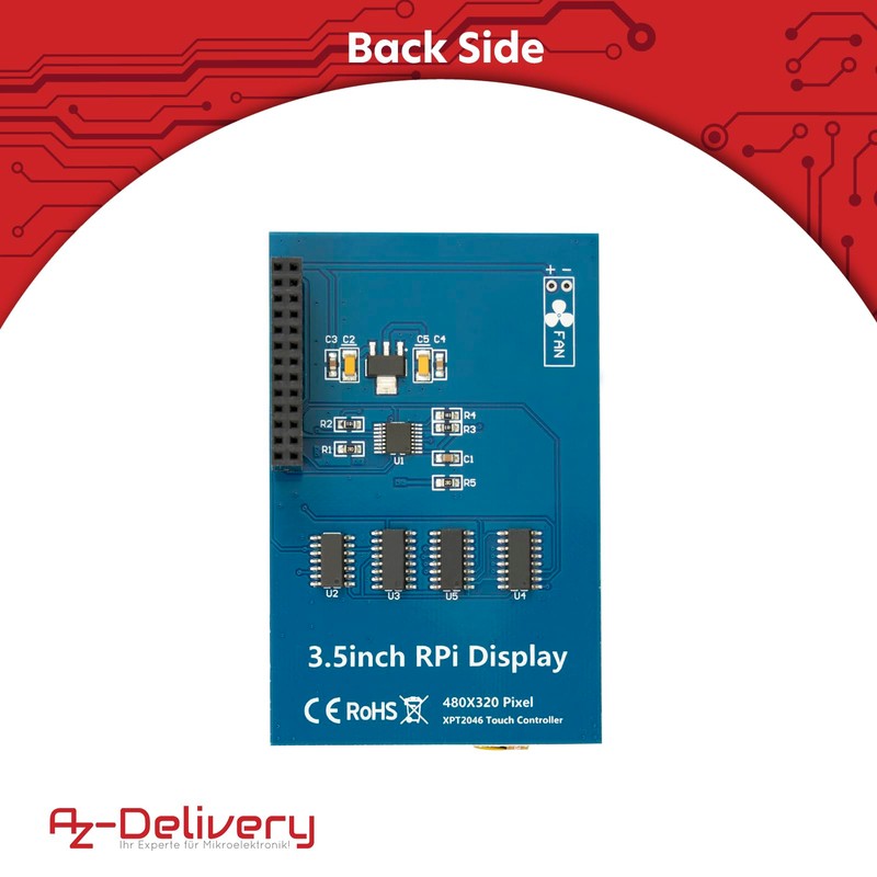 AZDelivery RPi Touch Display HAT 3.5 Inch - Display with