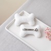 2PC Bone Clips for Hair or Shoes DIY White Plush