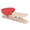 Hztyyier 50 Pinzas de Madera con Corazón Rojo, Mini Pinzas