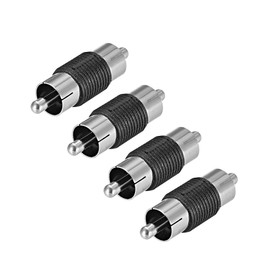 sourcing map RCA Male to Male Connector Adapter Coupler for Stereo Audio Video AV TV Cable Convert 4Pcs