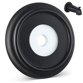 Dreyoo Metal Tub Spout Cover Ring, Bathtub Spout Trim Plate Ring with 1 Pcs Foam Gasket, 1-1/2 Inch ID and 3-5/8 Inch OD(Black)