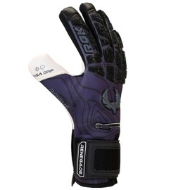 Renegade GK Limited Edition Rogue Archer Goalie Gloves with Fingersaves | 4mm Giga Grip | Black Soccer Goalkeeper Gloves (Size 6, Youth, Kids, Neg. Cut, Level 4+)