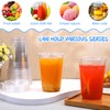 BALDCC 16 oz Clear Plastic Cups With Flat Lids, 50