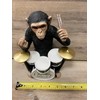 Funny Monkey Decorative Figurine, Drum Playing Monkey Statue 8 Inch